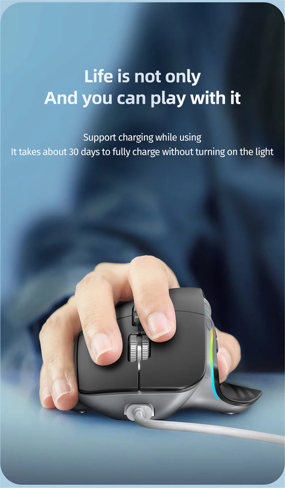 RGB Wireless Ergonomic Mouse
