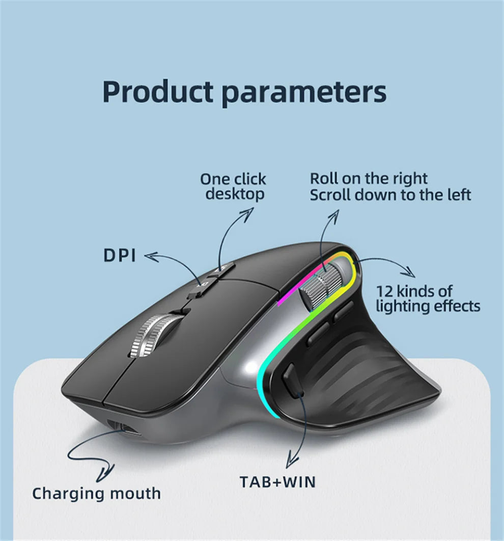 RGB Wireless Ergonomic Mouse