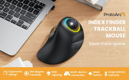ProArc EM03 - RGB Wireless Trackball Mouse